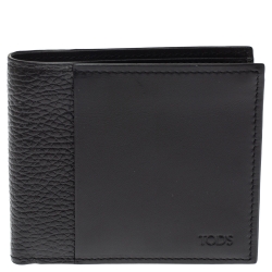 Tod's Black Leather Bifold Wallet