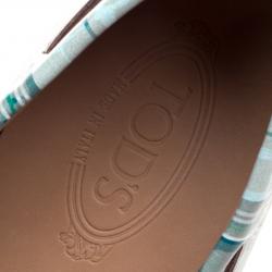 مملوكة مسبقًا Tod's Abstract Print Leather Bow Loafers Size 44.5