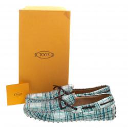 مملوكة مسبقًا Tod's Abstract Print Leather Bow Loafers Size 44.5