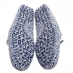 Pre Owned حذاء تودز لوفرز جلد أزرق وأبيض مطبوع بفيونكة مقاس 43