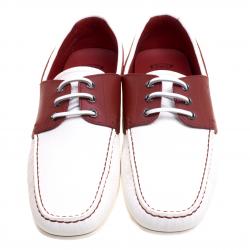 Pre Owned Tod's for Ferrari Two Tone Leather Boat Shoes Size 44.5