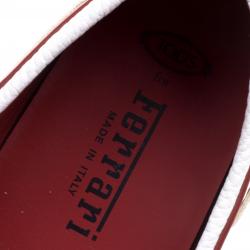 Pre Owned Tod's for Ferrari Two Tone Leather Boat Shoes Size 44.5