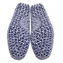 Pre Owned Tod's Blue and White Printed Leather Bow Loafers Size 46.5