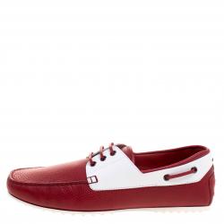 Pre Owned Tod's for Ferrari Two Tone Leather Boat Shoes Size 43