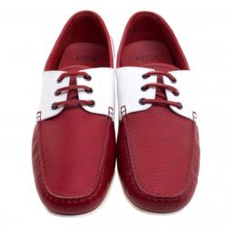 مملوكة مسبقًا Tod's for Ferrari Two Tone Leather Boat Shoes Size 45