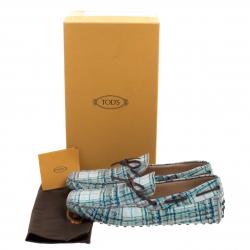 Pre Owned Tod's Abstract Print Leather Bow Loafers Size 42