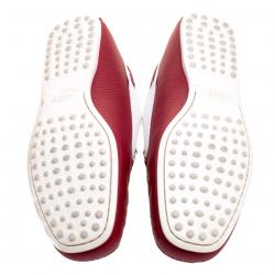 Pre Owned حذاء تودز فور فيراري بوت جلد ثنائي اللون مقاس 42