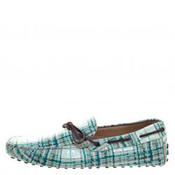 مملوكة مسبقًا Tod's Abstract Print Leather Bow Loafers Size 44