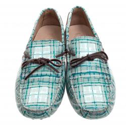 مملوكة مسبقًا Tod's Abstract Print Leather Bow Loafers Size 44