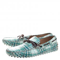 مملوكة مسبقًا Tod's Abstract Print Leather Bow Loafers Size 44
