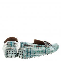 مملوكة مسبقًا Tod's Abstract Print Leather Bow Loafers Size 44