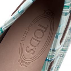 مملوكة مسبقًا Tod's Abstract Print Leather Bow Loafers Size 44