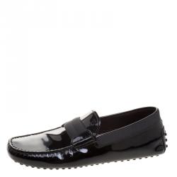 Pre Owned Tod's Black Patent Leather Loafers Size 39.5