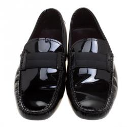 Pre Owned Tod's Black Patent Leather Loafers Size 39.5