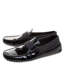 Pre Owned Tod's Black Patent Leather Loafers Size 39.5