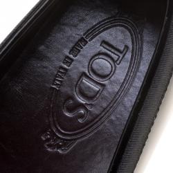 Pre Owned Tod's Black Patent Leather Loafers Size 39.5