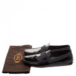 Pre Owned Tod's Black Patent Leather Loafers Size 39.5