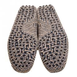 Pre Owned Tod's Beige and Grey Printed Leather Bow Loafers Size 43