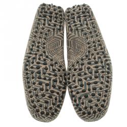 مملوكة مسبقًا حذاء لوفرز تودز جلد مطبوع رصدي وبيج بفيونكة مقاس 42