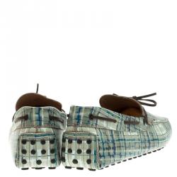 Pre Owned حذاء لوفرز تودز جلد طباعة تجريدية مقاس 44.5