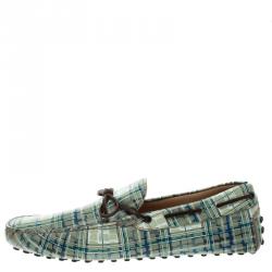 مملوكة مسبقًا حذاء لوفرز تودز جلد طباعة تجريدية مقاس 44.5