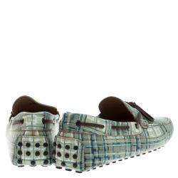 Pre Owned حذاء لوفرز تودز جلد طباعة تجريدية مقاس 42.5