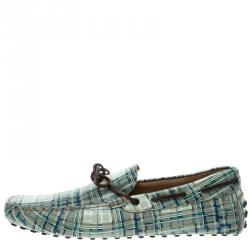 Pre Owned Tod's Abstract Print Leather Bow Loafers Size 43