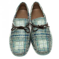 Pre Owned Tod's Abstract Print Leather Bow Loafers Size 43