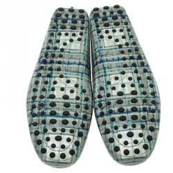 Pre Owned Tod's Abstract Print Leather Bow Loafers Size 43