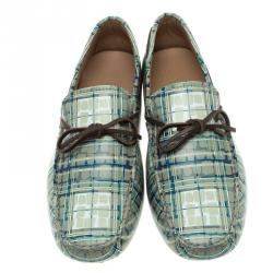 Pre Owned Tod's Abstract Print Leather Bow Loafers Size 42