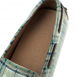 Pre Owned Tod's Abstract Print Leather Bow Loafers Size 42