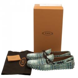 Pre Owned Tod's Abstract Print Leather Bow Loafers Size 42