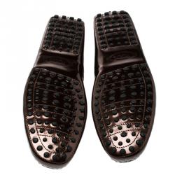 مملوكة مسبقًا Tod's Metallic Bronze Leather Macro Clamp Loafers Size 42.5
