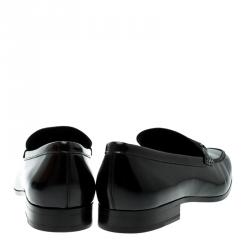 Pre Owned Tod's Black Leather Horsebit Loafers Size 46.5