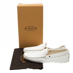 Pre Owned Tod's White Leather Loafers Size 44