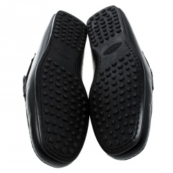 Pre Owned Tod's Black Leather Braid Bit Loafers Size 41