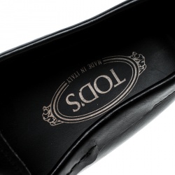 Pre Owned Tod's Black Leather Braid Bit Loafers Size 41