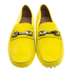 مملوكة مسبقًا Tod's Yellow Suede Macro Clamp Loafers Size 44.5