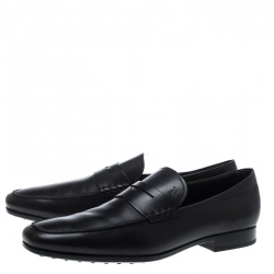 مملوكة مسبقًا Tod's Black Leather Penny Loafers Size 47