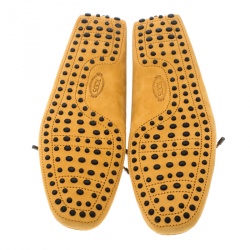 Pre Owned حذاء لوفرز تودز فيونكة مضفر مغاير مع جلد أزرق مقاس 45.5