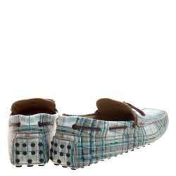 مملوكة مسبقًا حذاء لوفرز تودز جلد طباعة تجريدية مقاس 42.5