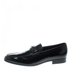 مملوكة مسبقًا Tod's Black Leather Doppia T Loafers Size 47
