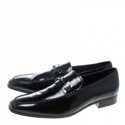 مملوكة مسبقًا Tod's Black Leather Doppia T Loafers Size 47