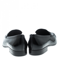 مملوكة مسبقًا Tod's Black Leather Doppia T Loafers Size 47