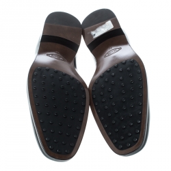 مملوكة مسبقًا Tod's Black Leather Doppia T Loafers Size 47
