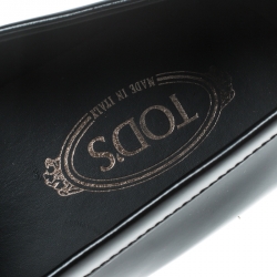 مملوكة مسبقًا Tod's Black Leather Doppia T Loafers Size 47