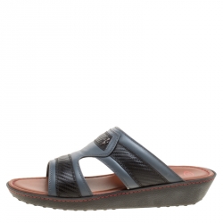 Tod's For Ferrari Limited Edition Two Tone Leather Platform Slide Sandals Size 41.5