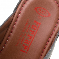 Tod's For Ferrari Limited Edition Two Tone Leather Platform Slide Sandals Size 41.5