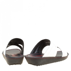 Tod's for Ferrari Limited Edition White Leather Platform Slide Sandals Size 40