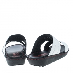 Tod's for Ferrari Limited Edition White Leather Platform Slide Sandals Size 42